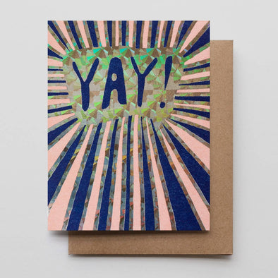 Holographic YAY! * FOIL * Greeting Card