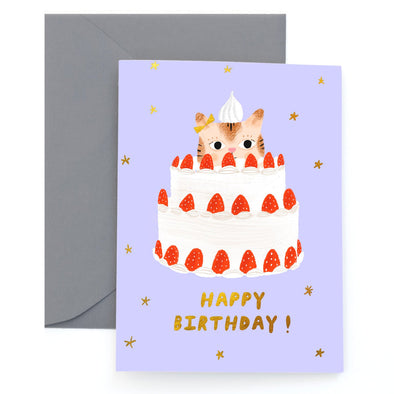Kitty Cake Birthday Greeting Card