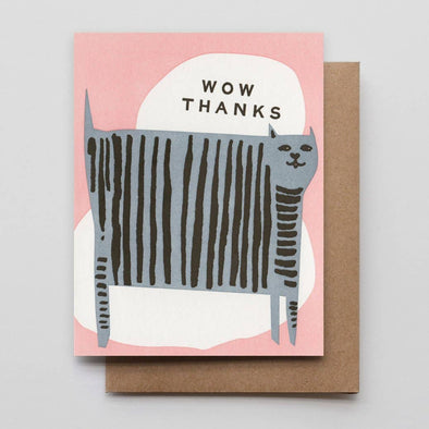 Wow Thanks Cat Greeting Card