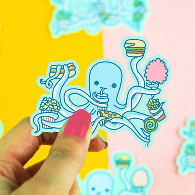 Hungry Octopus Sticker