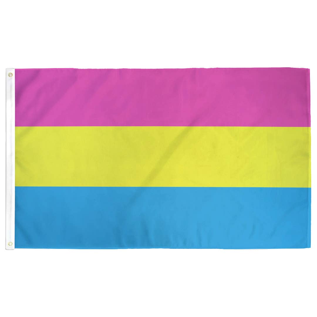Pansexual (Pan) Pride Flag: (L) 3ft x 5ft Single-Sided with Grommets