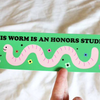 Honors Student Worm Bumper Sticker