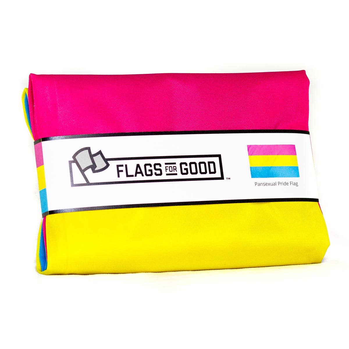 Pansexual (Pan) Pride Flag: (L) 3ft x 5ft Single-Sided with Grommets