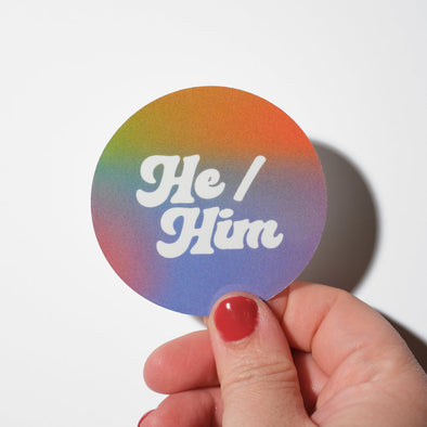 He/Him Pronoun Sticker