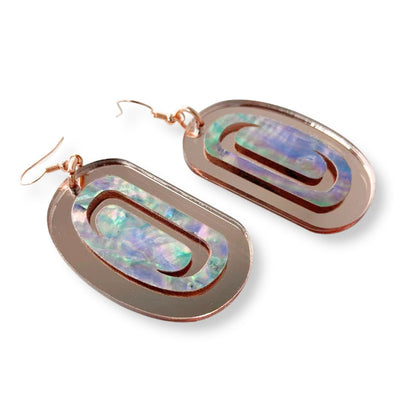Abalone Ovoid - Rose Gold MIrror