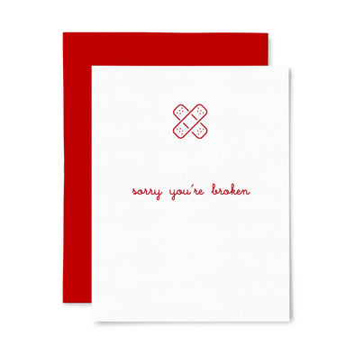 Broken | Letterpress Greeting Card | Multi-Use