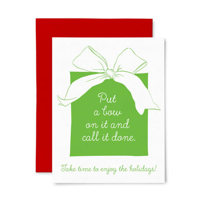 Bow | Letterpress Greeting Card | Holiday/Christmas