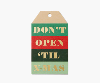 Pack of 8 Don't Open 'Til X-Mas Gift Tags
