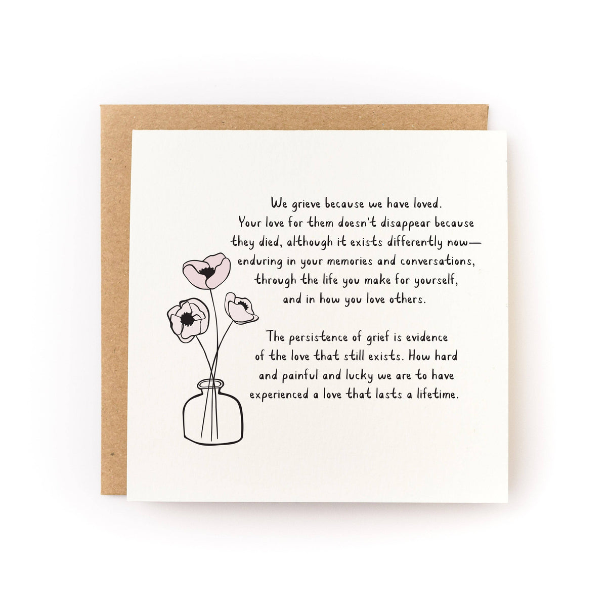 Grief Is Love Sympathy Card - Letterpress Printed