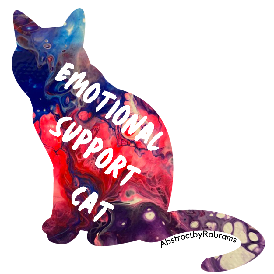 Emotional Support Cat Sticker 3" Pink, Blue, Purple Bi Pride
