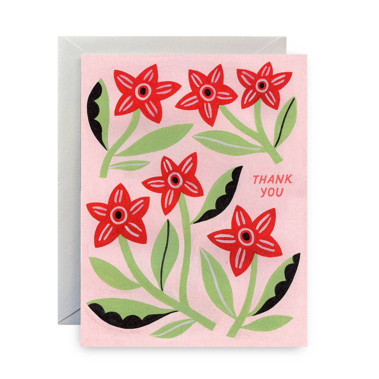 Pink Thank You Greeting Card
