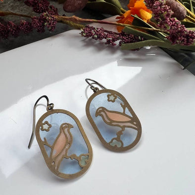 Peregrin // stained glass resin earrings