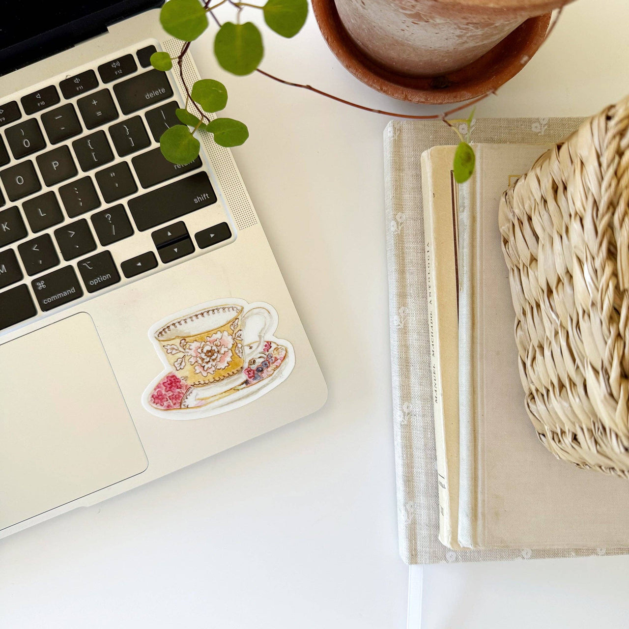 Yellow teacup sticker