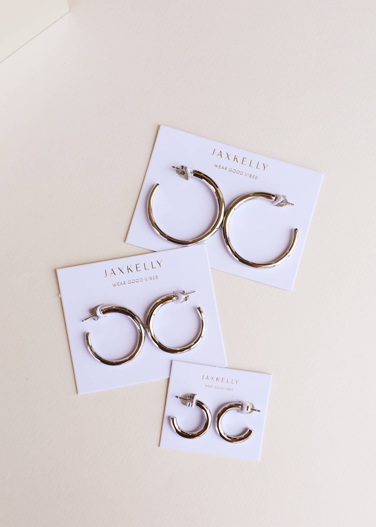 Smooth Silver Hoop Earrings