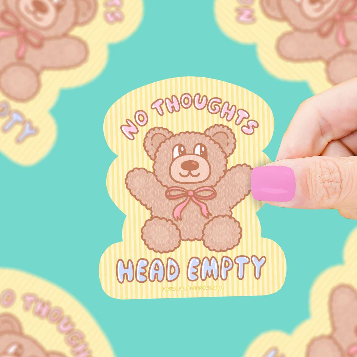 Head Empty | No Thoughts Teddy Bear Sticker