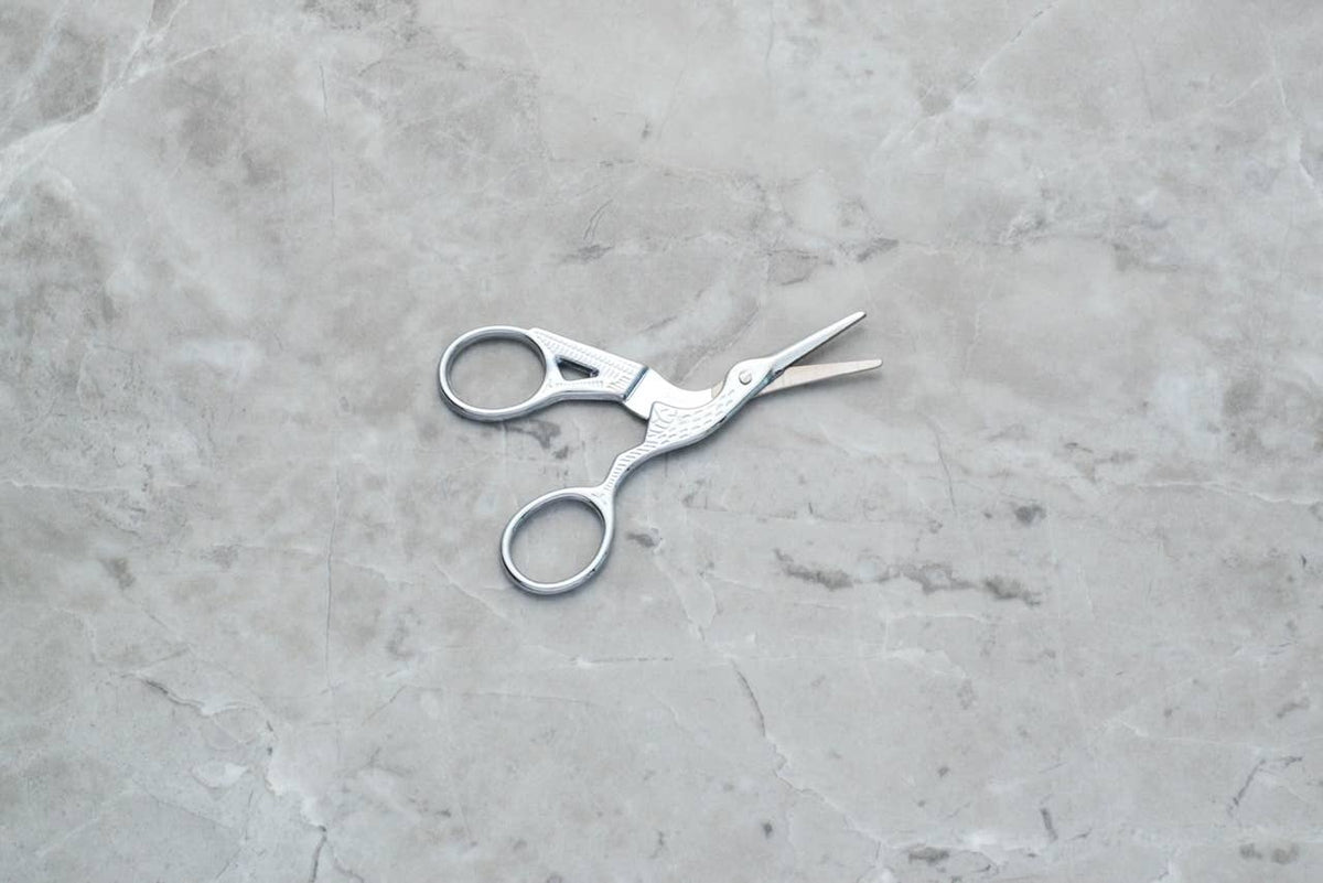 Crane Scissors - Silver Stainless Steel 3.5"