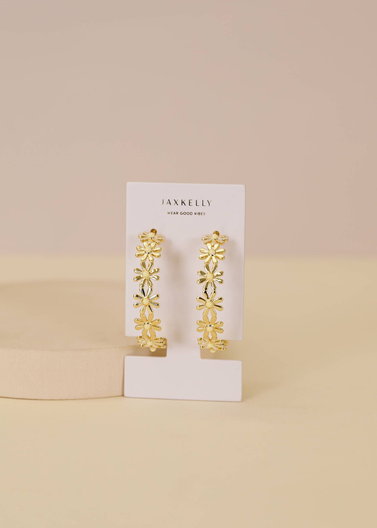 Daisy Chain Hoop Earrings - Enamel and Gold