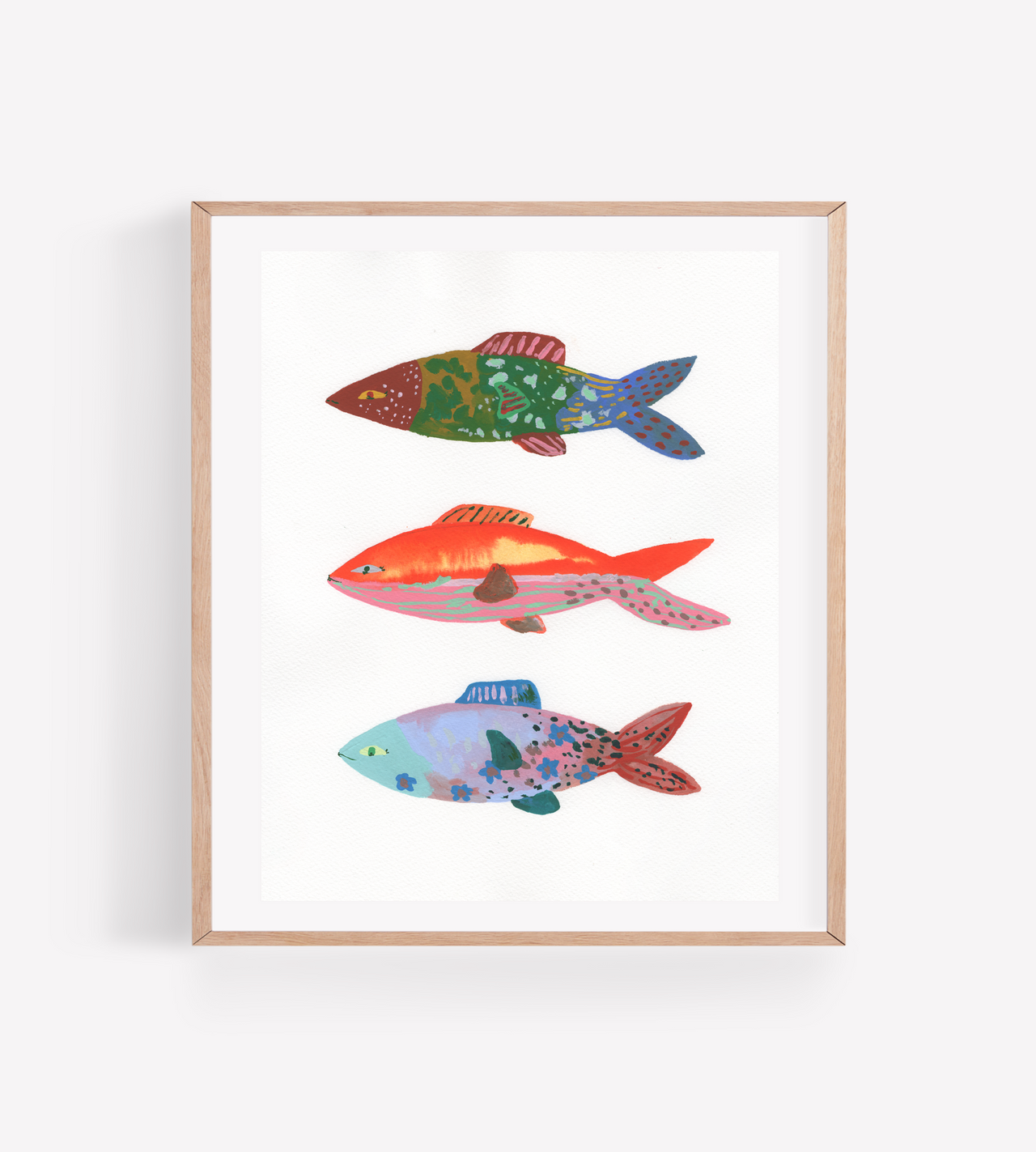 Three Fish Art Print: 8x10"