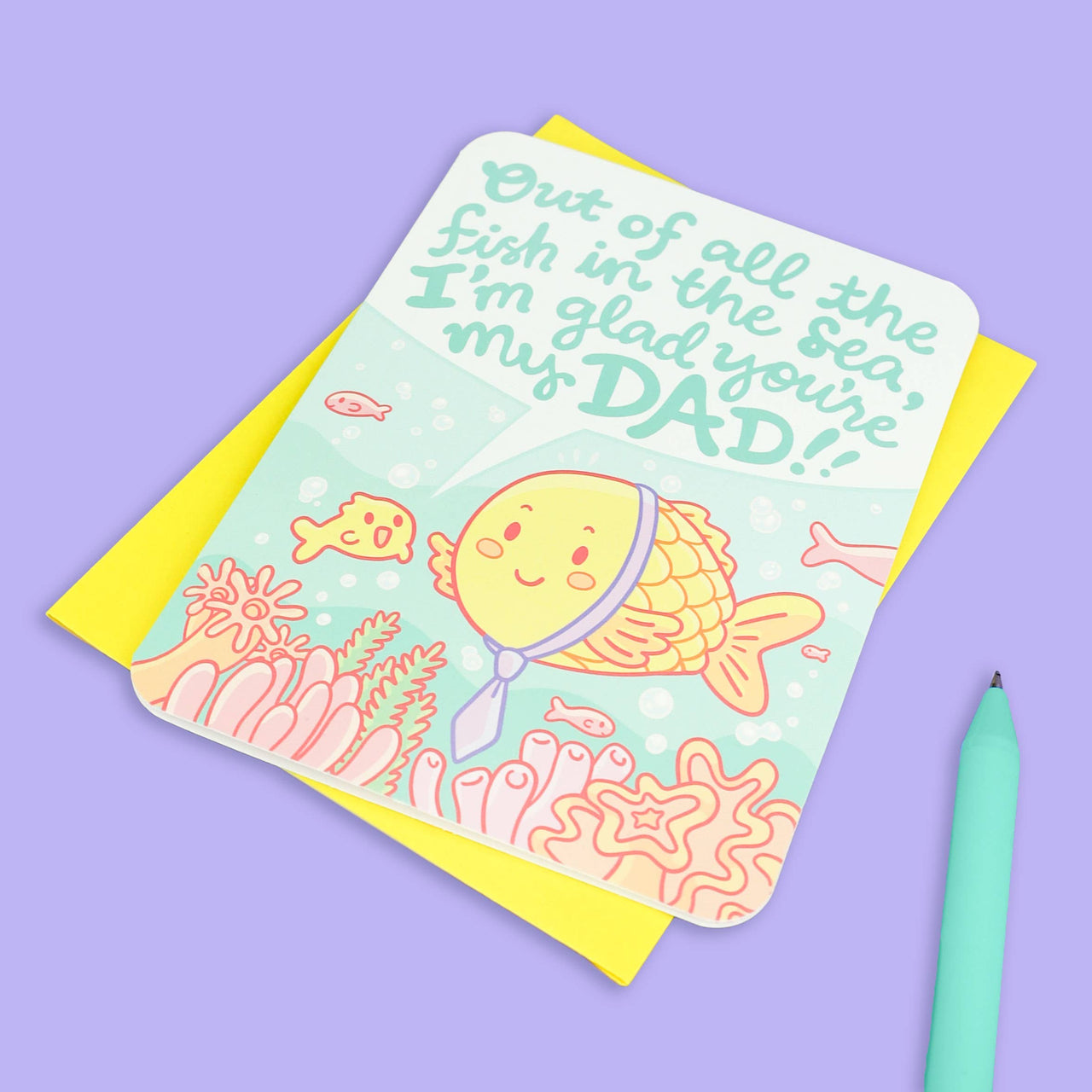 Fish in The Sea, Dad Gift, Father's Day Card with Envelope
