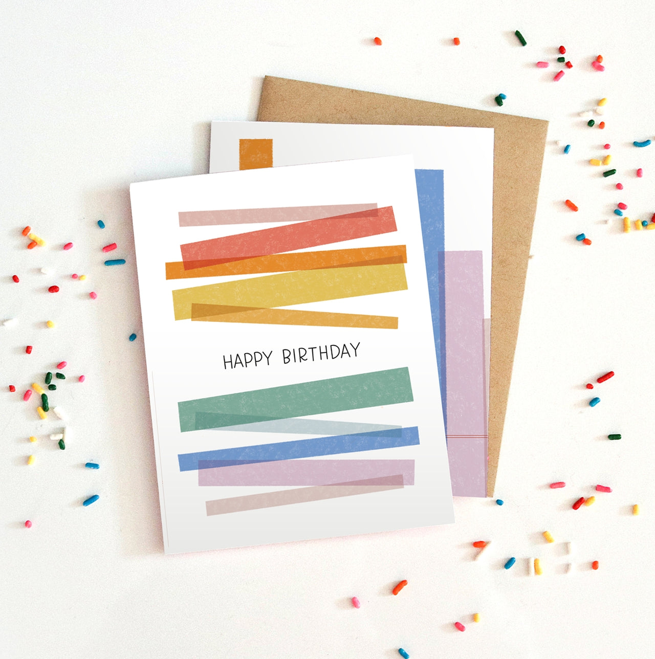 Rainbow Block Birthday Card