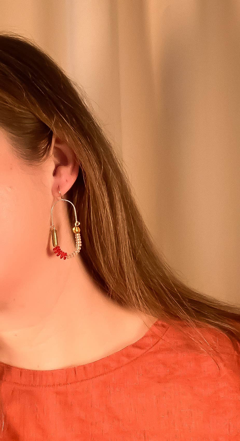 Hyacinth, Rose, Olive, and Topaz Balance Earrings: Gold FIll