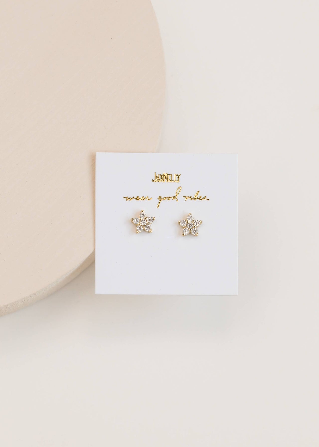 Pave Stud - Flower - Gold Earrings