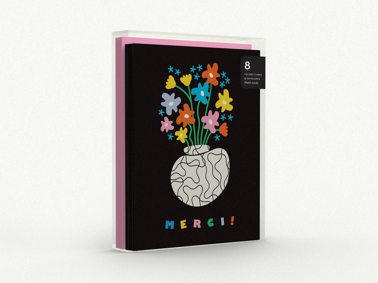 Squiggly Merci Flower Vase Thank You Card