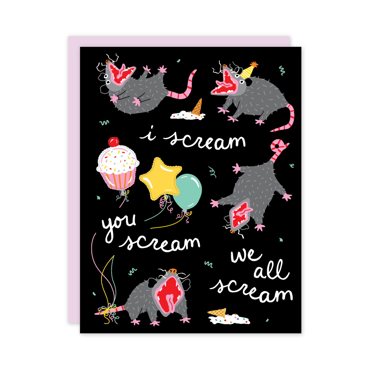 We All Scream Birthday Card: Paper Tab