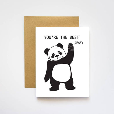 Panda You're The Best Paw Dad Father's Day Greeting Card - 4.25" x 5.5" (A2)