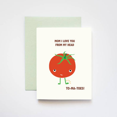 Love You Head Tomatoes Mother's Day Card - 4.25" x 5.5" (A2)