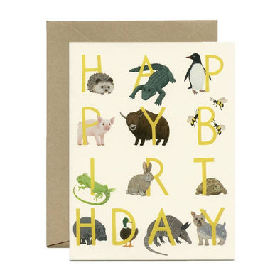 Menagerie Various Animals Birthday Card