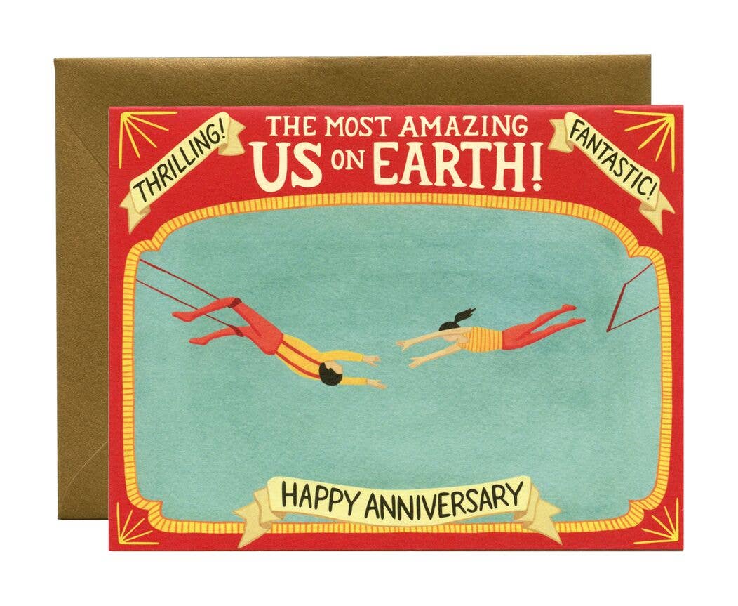Trapeze Artists Circus Spectacular Anniversary Card
