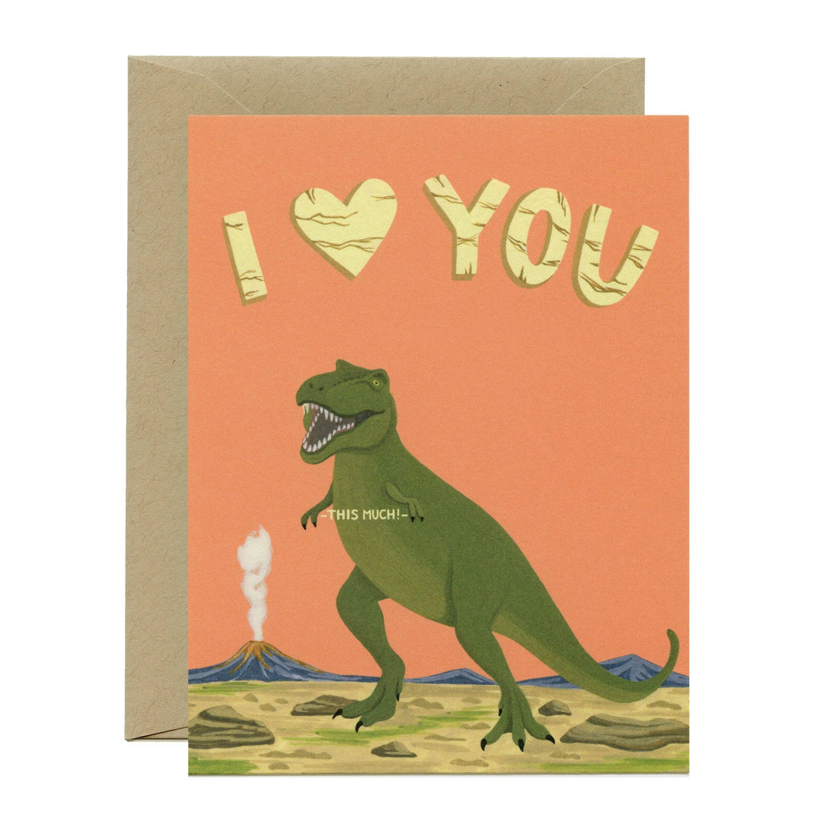 T-Rex Dinosaur Tiny Arms This Much Love Card