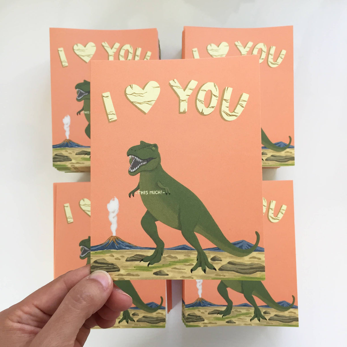 T-Rex Dinosaur Tiny Arms This Much Love Card