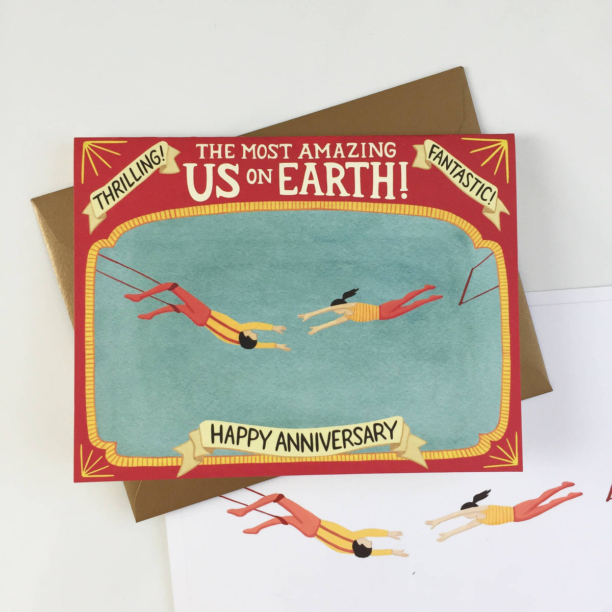 Trapeze Artists Circus Spectacular Anniversary Card