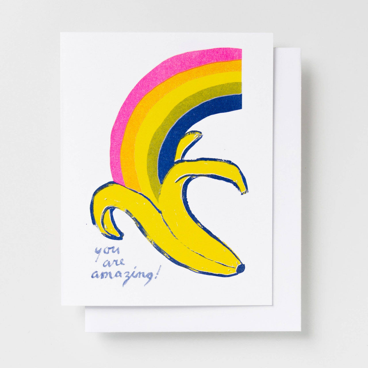 Banana Rainbow Risograph Card | Encouragement Card