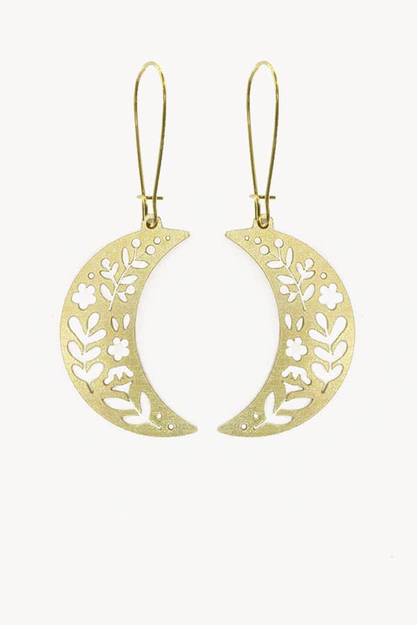 Floral Crescent Earrings