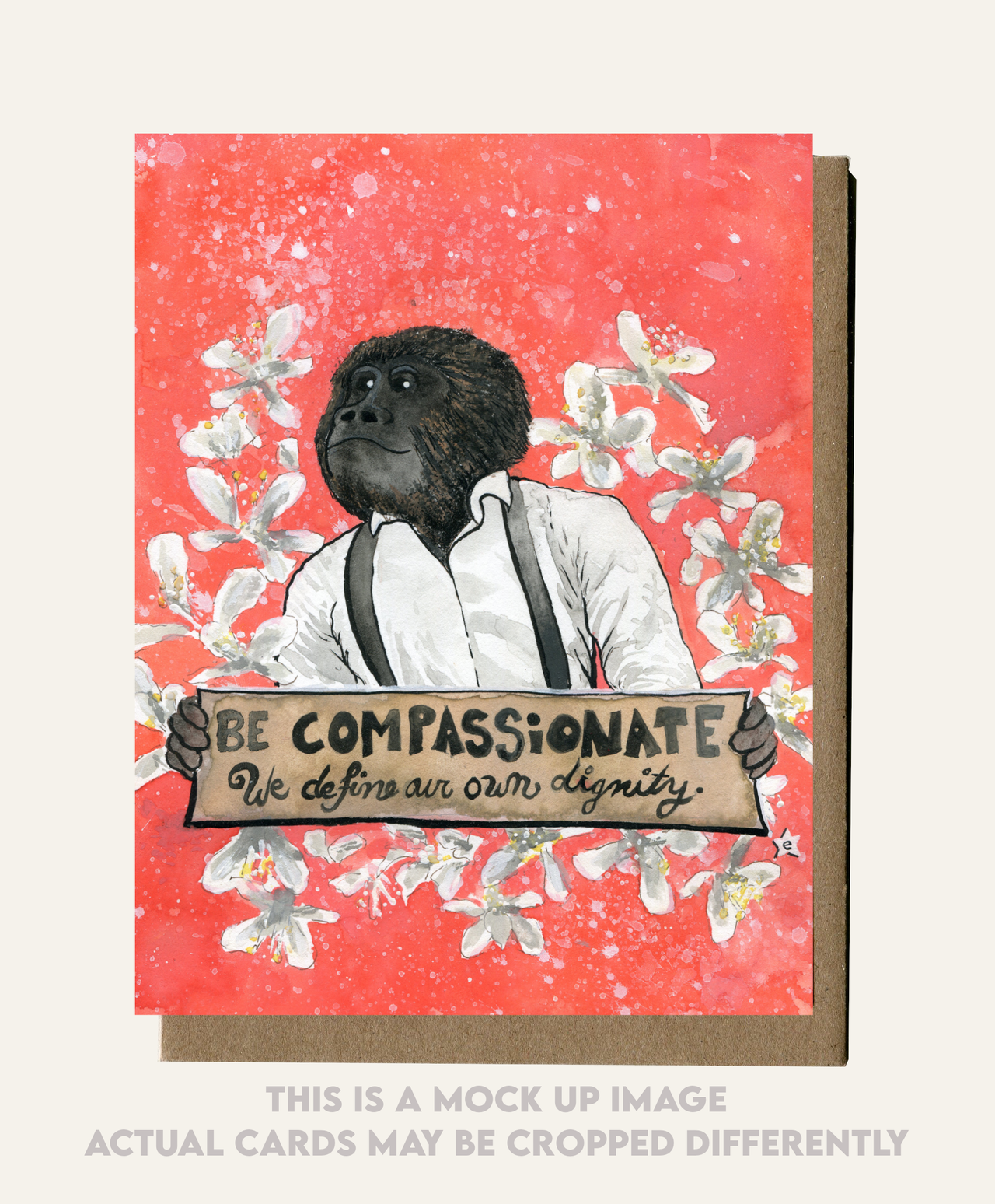 Gorilla "Be Compassionate" Card - Endangered Animal Series