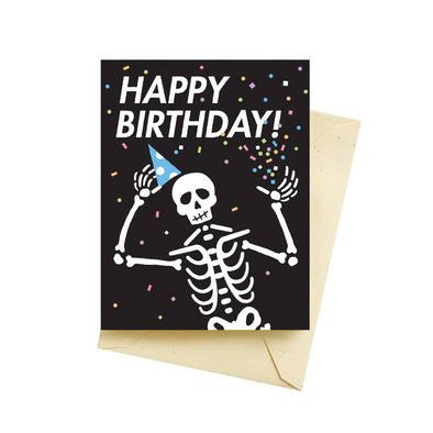 Skeleton Confetti Birthday Card