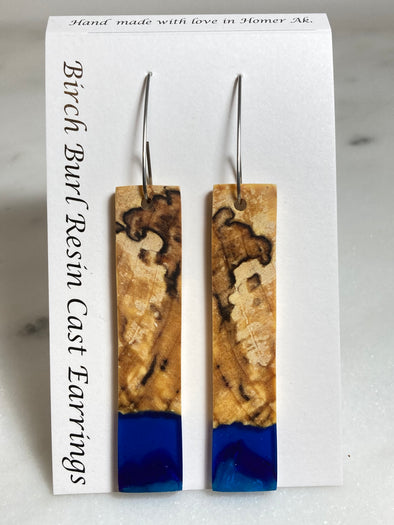 Birch Burl Resin Cast Earrings 13