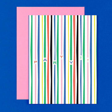 Party Streamers Celebration or Birthday Card