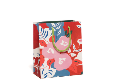 Ruby Red Flower Holiday Gift Bag