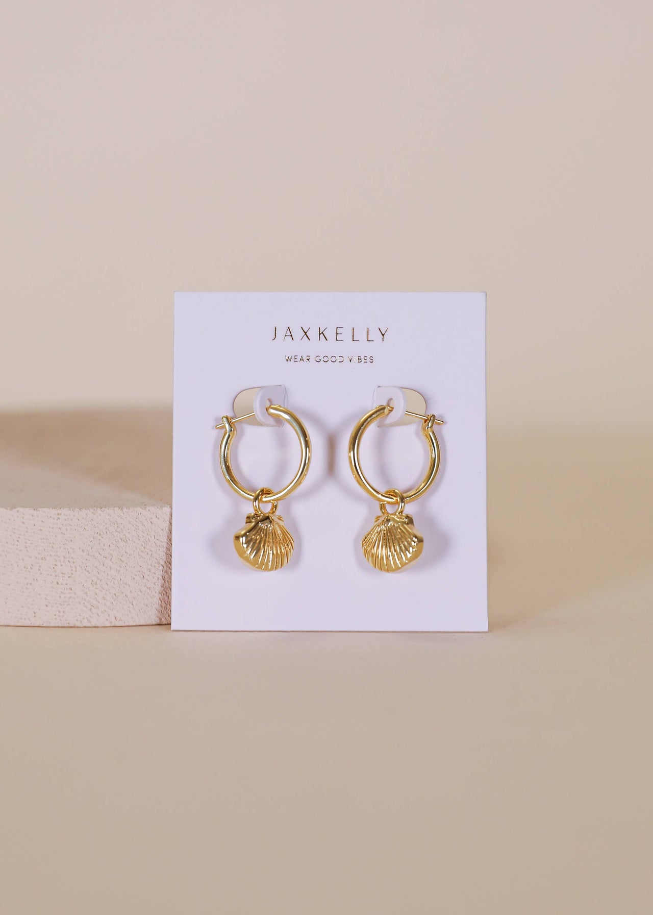 Seashell Hoop Earrings - 18k Gold Plated