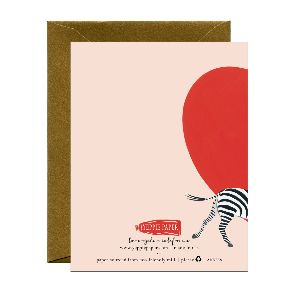 Zebra Anniversary Card with Red Heart
