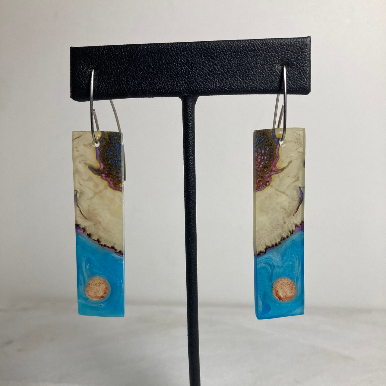 Musk Ox Horn Resin Cast Earrings 41