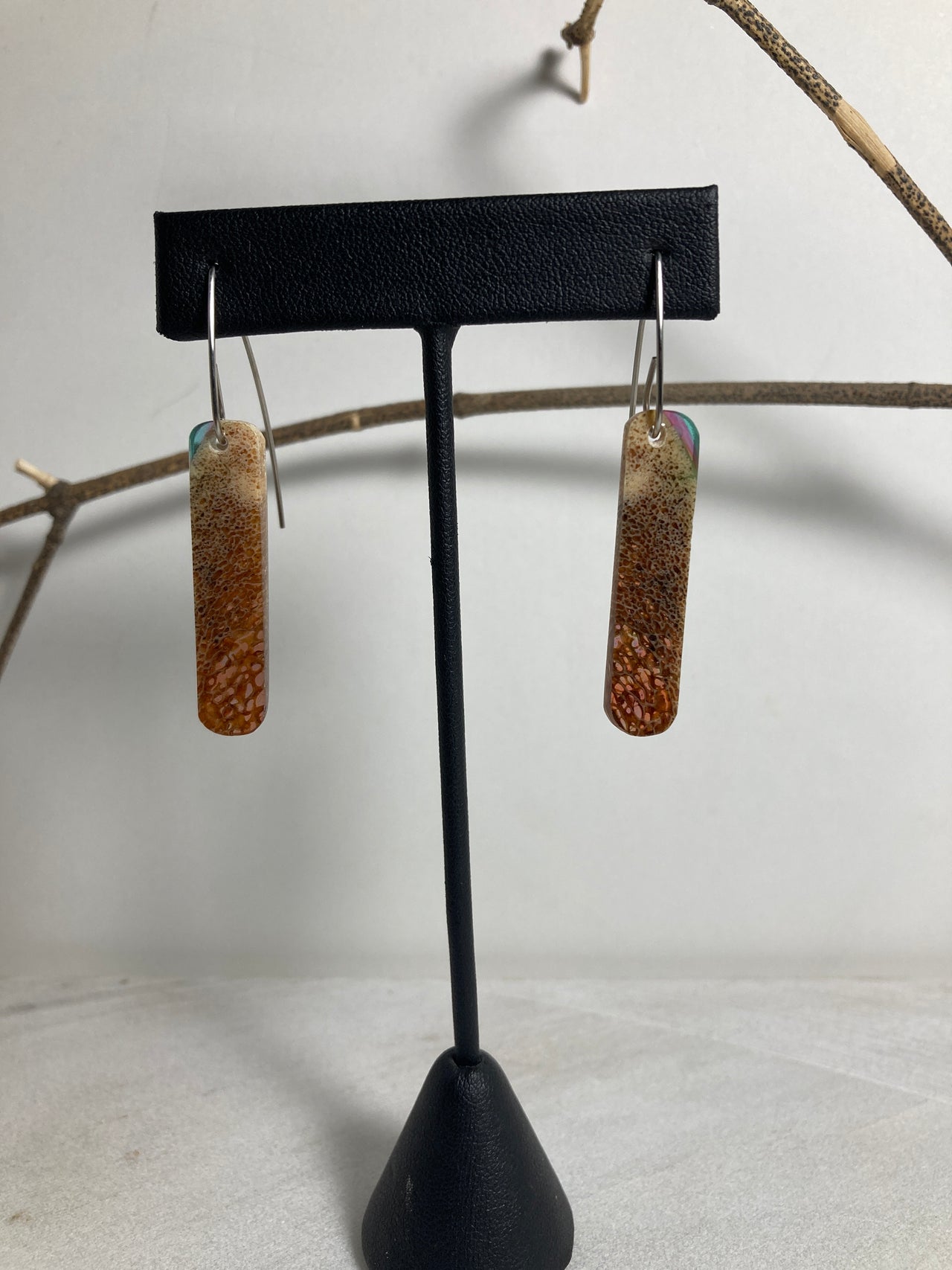 Musk Ox Horn Resin Cast Earrings 48