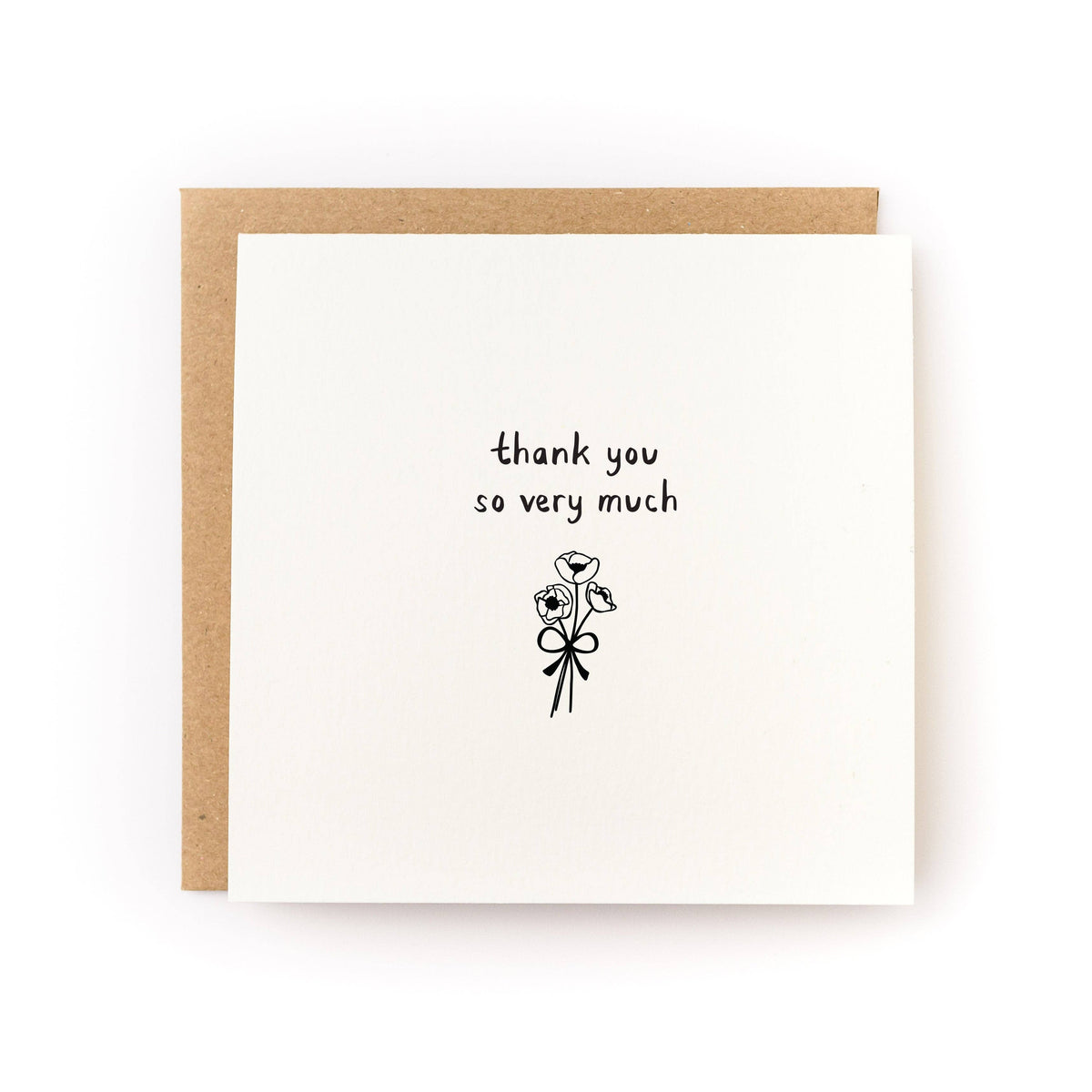 Flower Bouquet Thank You Card  - Letterpress Printed
