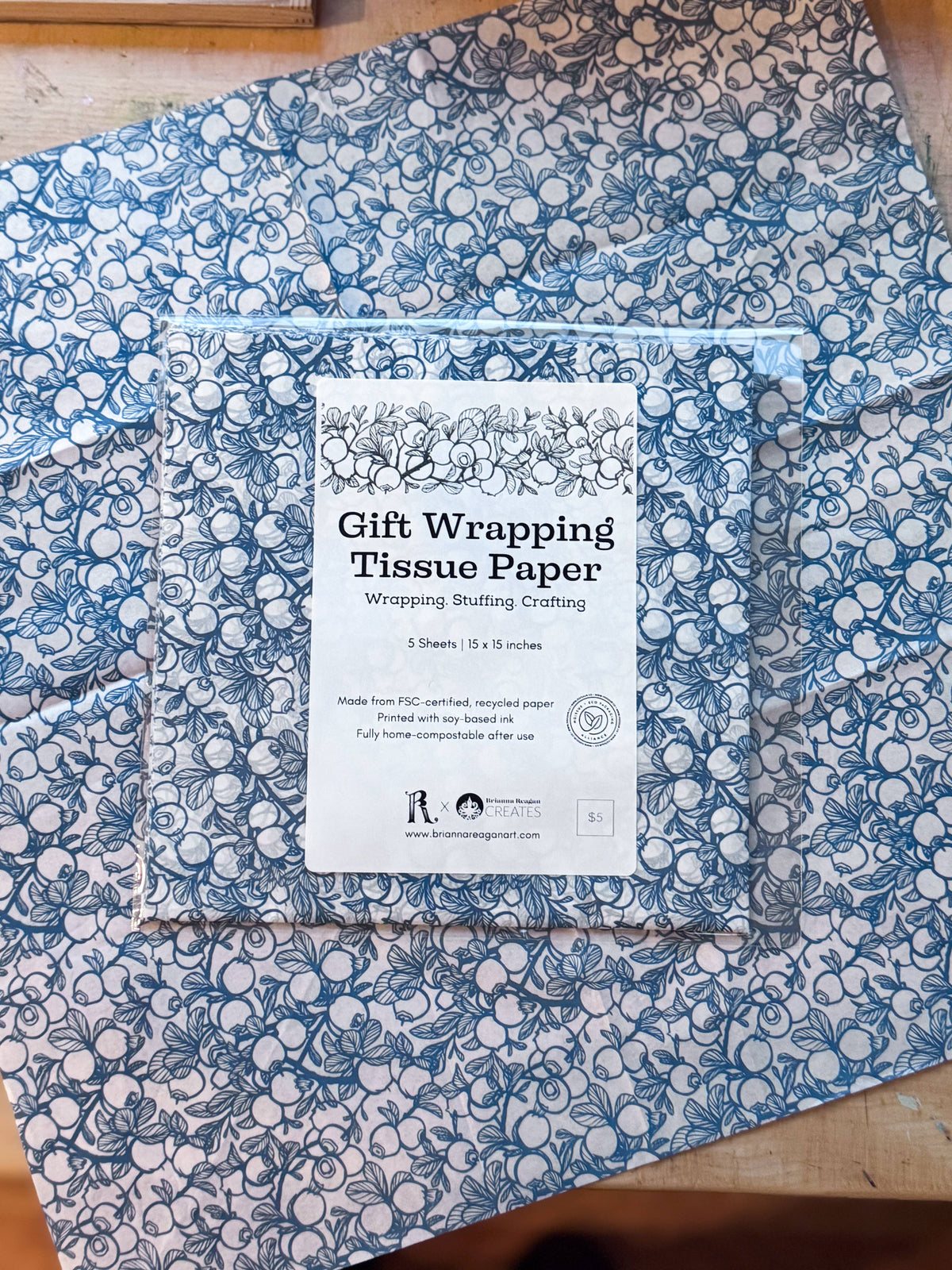 Alaska Blueberries Tissue Paper