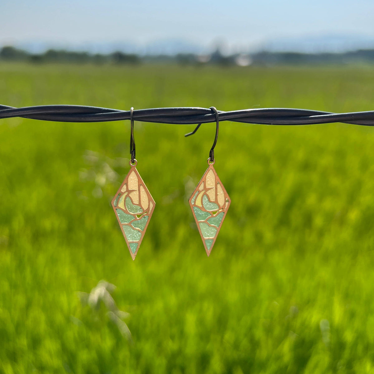 Moonrise // stained glass resin earrings