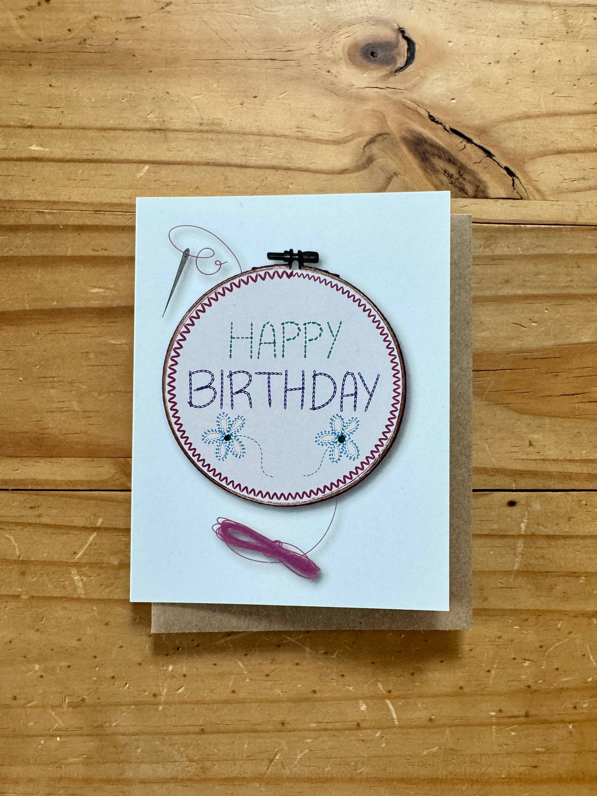 Embroidery Themed Birthday Card